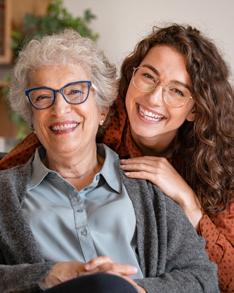 happy senior citizen with family